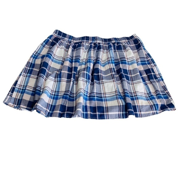 WET SEAL Mini Skirt Plus Size 3X Blue Plaid Schoolgirl Y2K - Picture 3 of 6